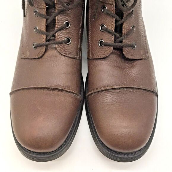 Alfani Lion 8046 Pebbled Brown Leather Lace-Up Fashion Boots Men\'s 10.5M Shoes main image 5